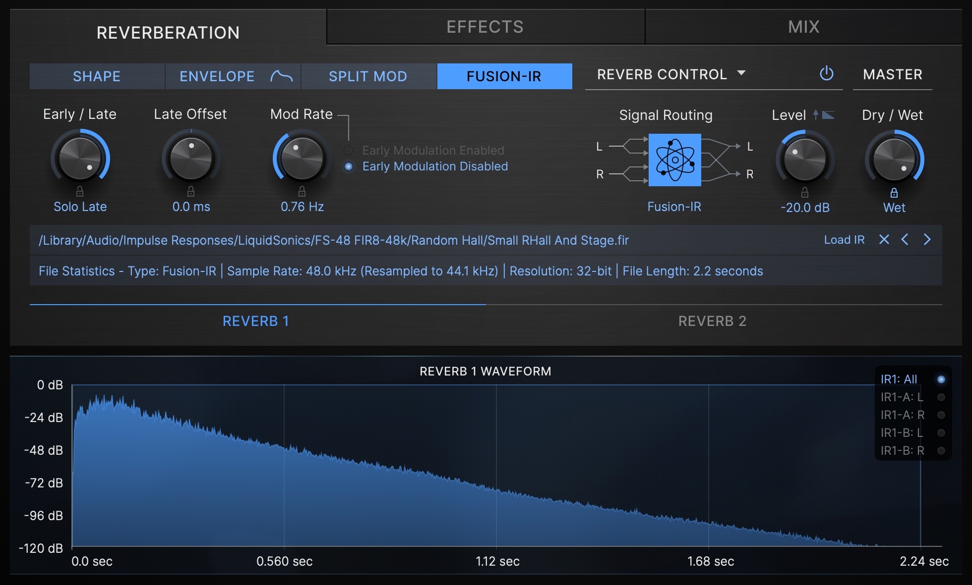 Small RHall And Stage Reverb