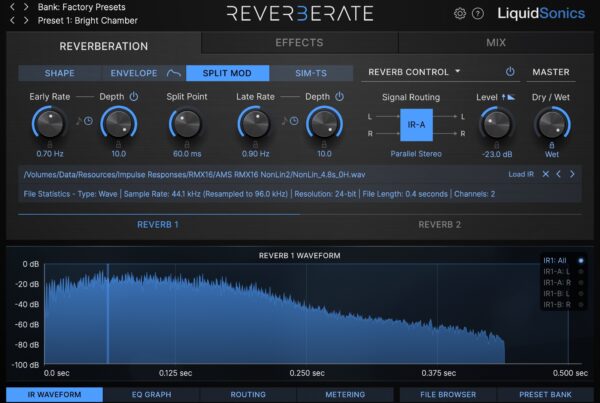 Reverberate 3 - RMX16 Split-Mod