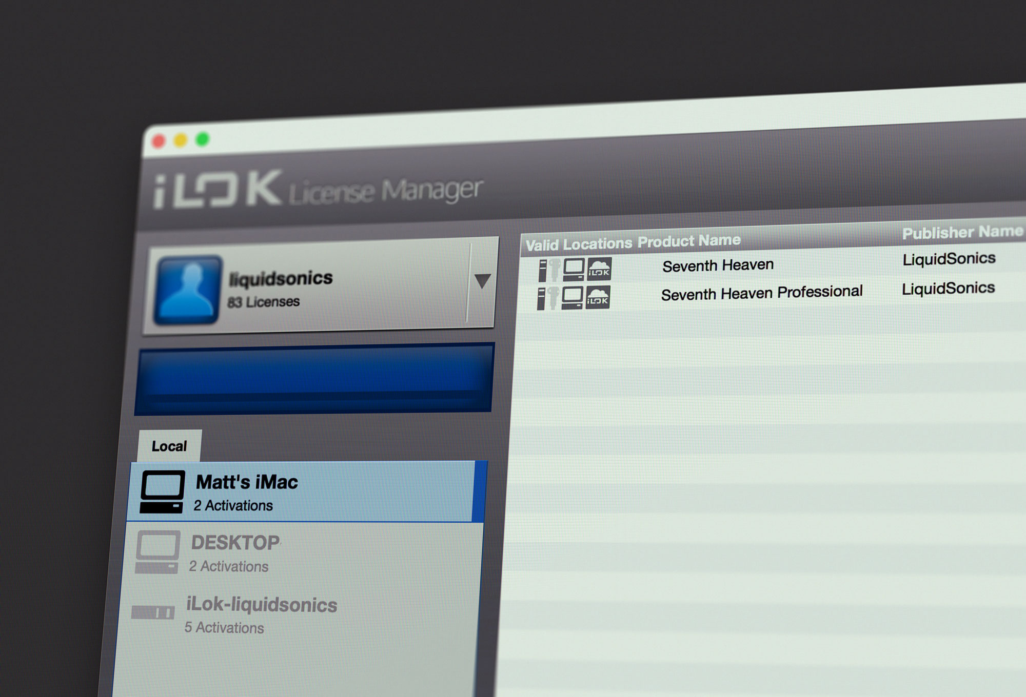 iLok Machine Activation Is Now Supported By Seventh Heaven v1.3.4 - LiquidSonics