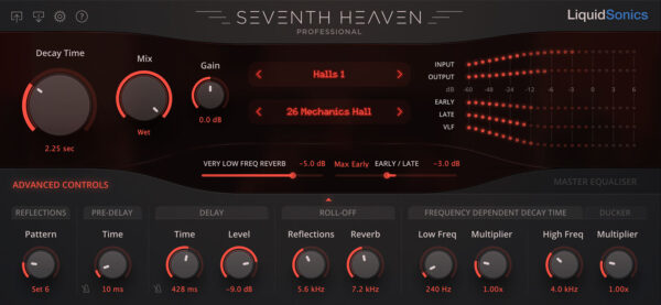 Seventh Heaven Reverb Reverb plugins for music & post production, AAX, AU, VST - LiquidSonics