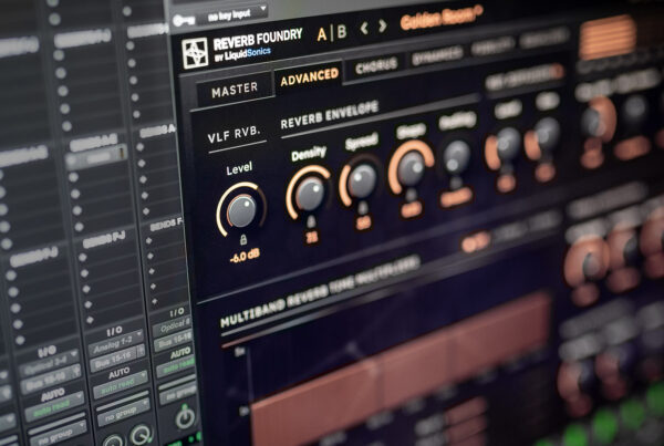Close-up image of the VLF level control in LiquidSonics' Tai Chi reverb plugin in Pro Tools