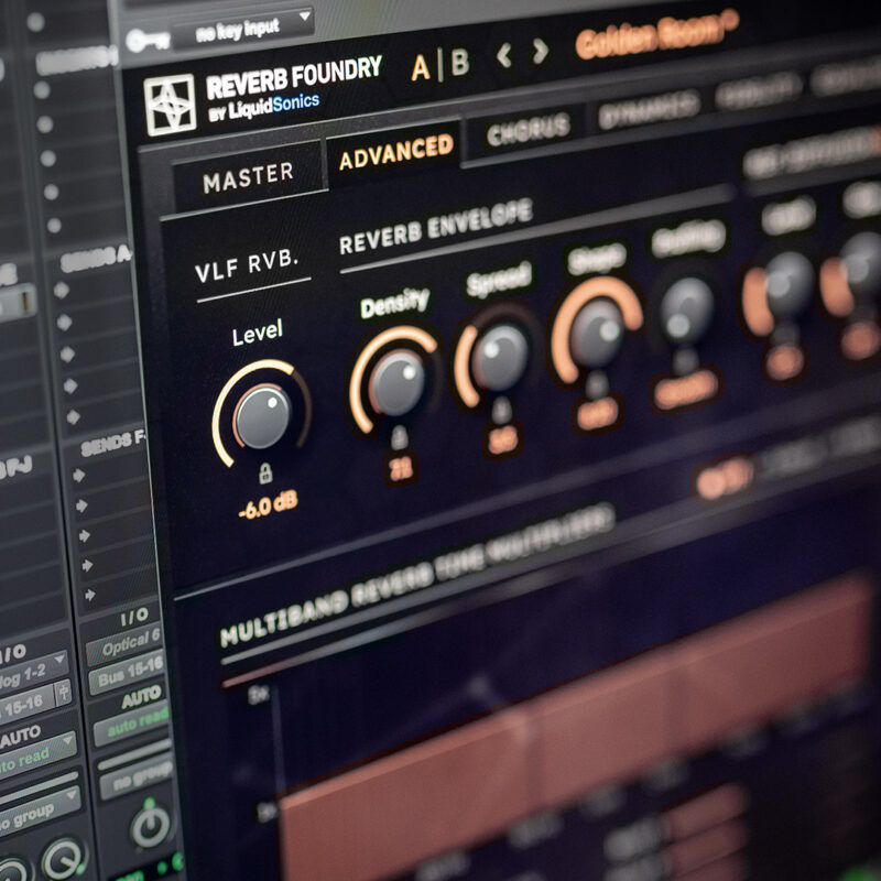 Close-up image of the VLF level control in LiquidSonics' Tai Chi reverb plugin in Pro Tools