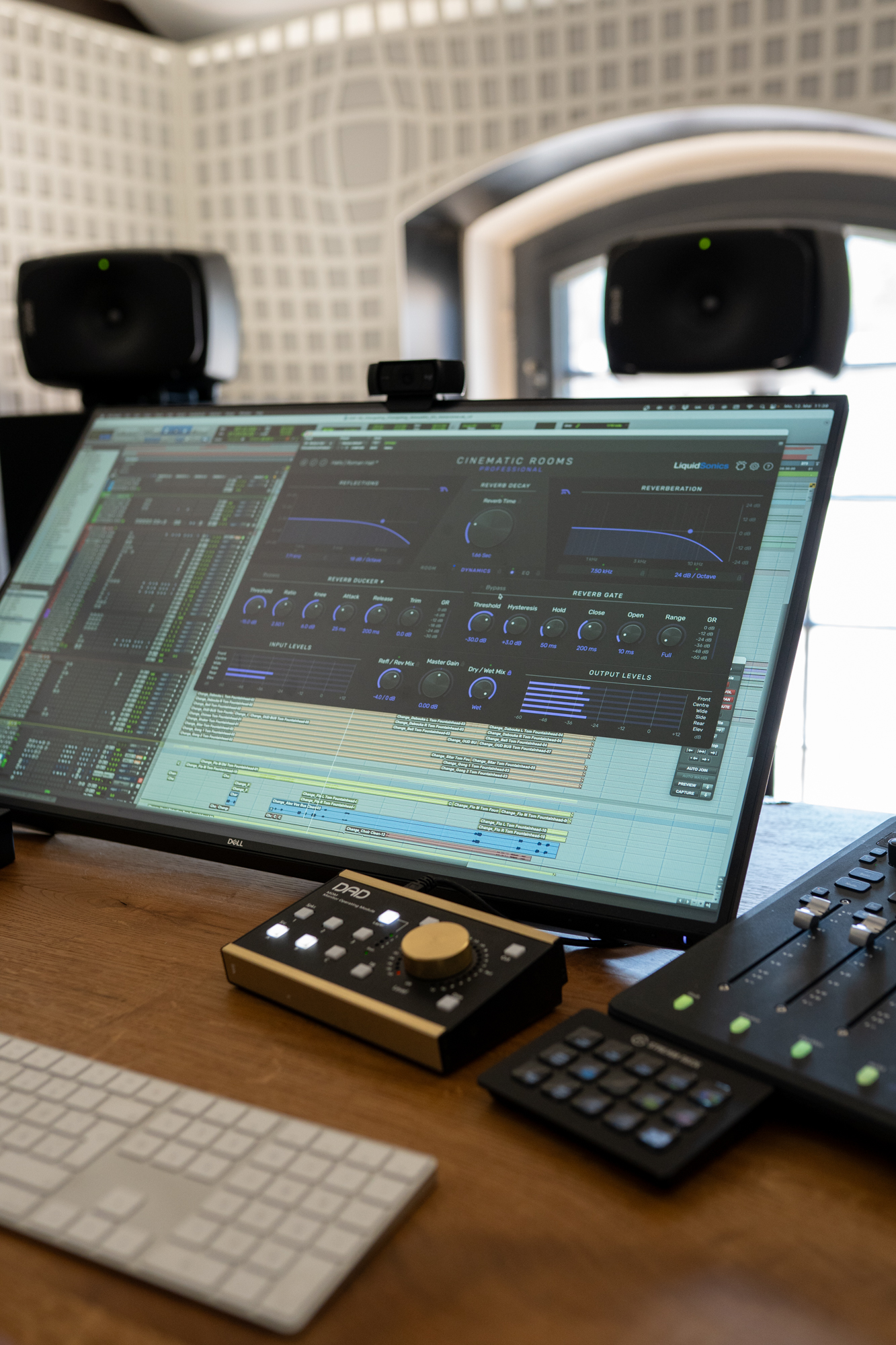 Cinematic Rooms Professional by LiquidSonics on a screen at Immersive Lab, Berlin.