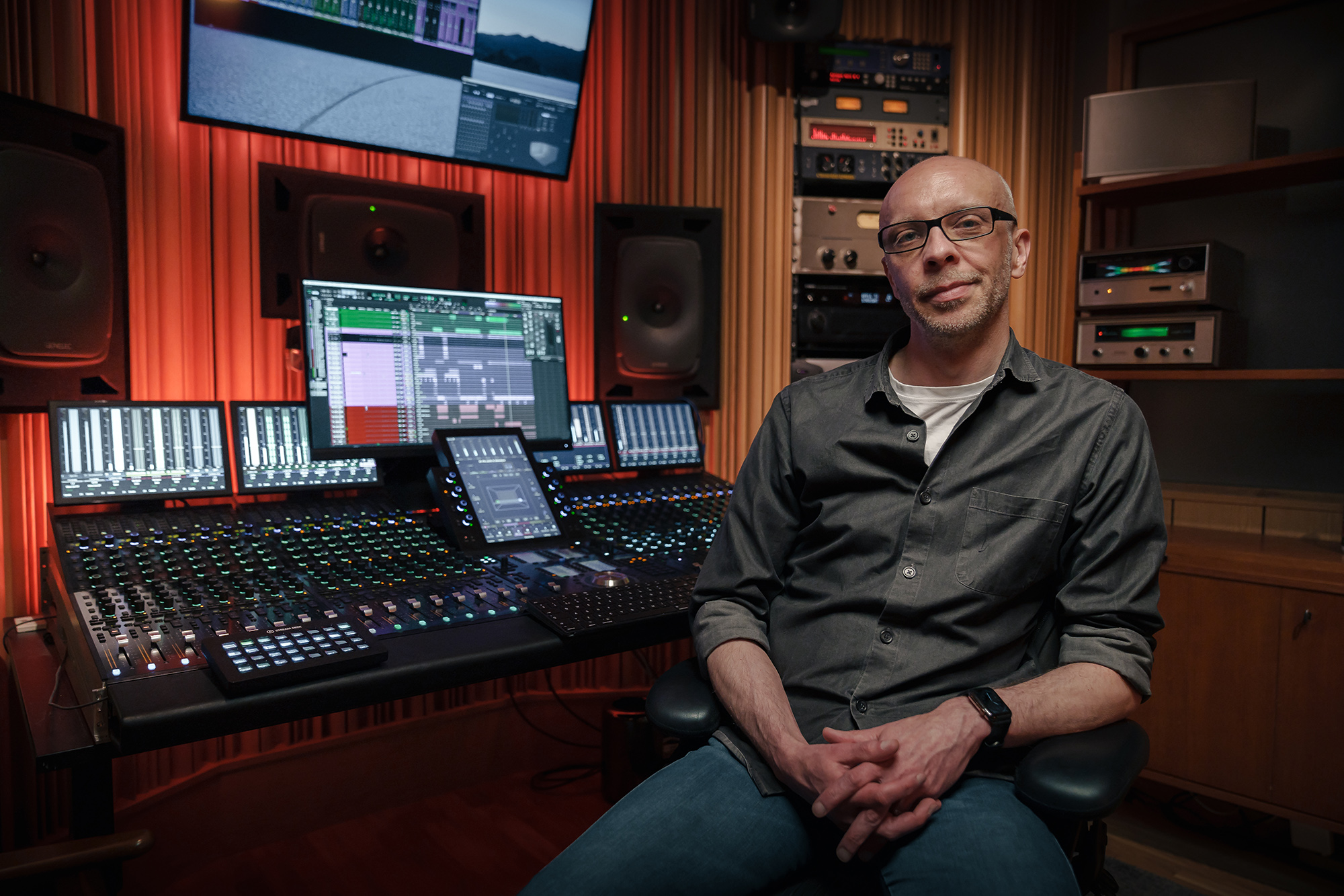 Stefan Boman at his Dolby Atmos mix studio in Sweden.